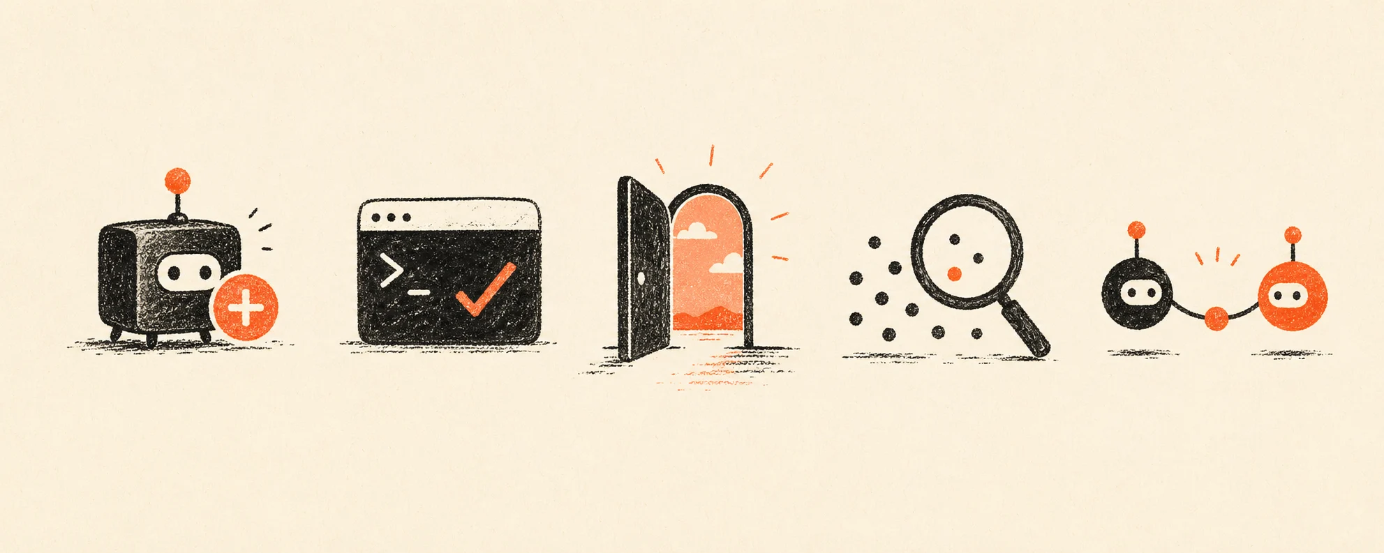 Five-step spot illustration strip